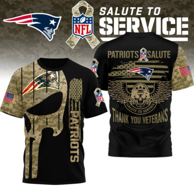 New England Patriots | Premium NFL Thank You Veterans 3D Shirt