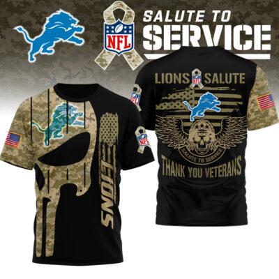 Detroit Lions | Premium NFL Thank You Veterans 3D Shirt