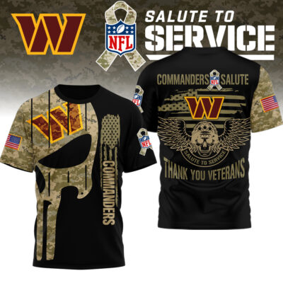 Washington Commanders | Premium NFL Thank You Veterans 3D Shirt