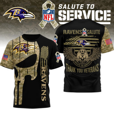 Baltimore Ravens | Premium NFL Thank You Veterans 3D Shirt