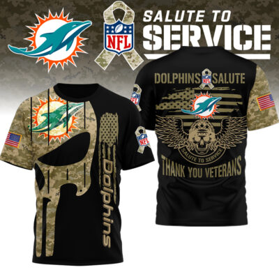 Miami Dolphins | Premium NFL Thank You Veterans 3D Shirt