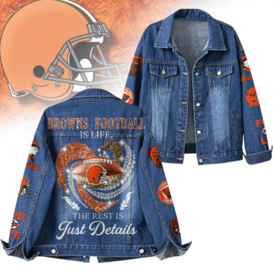 Cleveland Browns | Premium NFL Football Is Life Denim Jacket - XL
