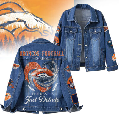 Denver Broncos | Premium NFL Football Is Life Denim Jacket - 4XL