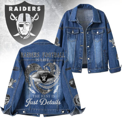 Las Vegas Raiders | Premium NFL Football Is Life Denim Jacket