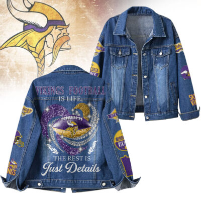 Minnesota Vikings | Premium NFL Football Is Life Denim Jacket - L