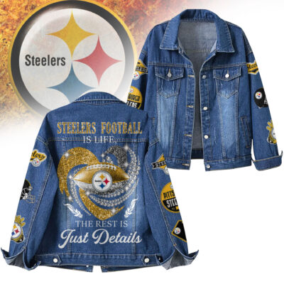 Pittsburgh Steelers | Premium NFL Football Is Life Denim Jacket