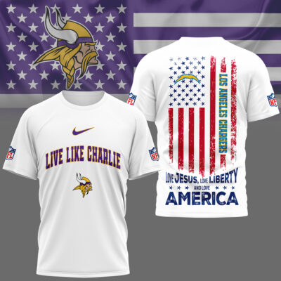 Minnesota Vikings | Premium Live Like Charlie Patriotic 3D Shirt