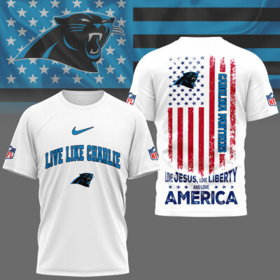 Carolina Panthers | Premium Live Like Charlie Patriotic 3D Shirt