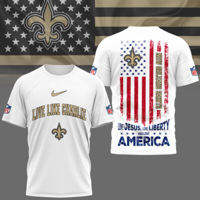 New Orleans Saints | Premium Live Like Charlie Patriotic 3D Shirt