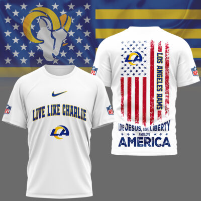 Los Angeles Rams | Premium Live Like Charlie Patriotic 3D Shirt