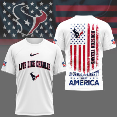 Houston Texans | Premium Live Like Charlie Patriotic 3D Shirt