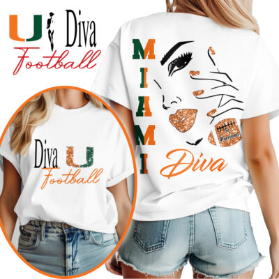 Miami Hurricanes | Premium NCAA Diva Football 3D Shirt
