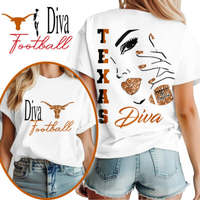 Texas Longhorns | Premium NCAA Diva Football 3D Shirt