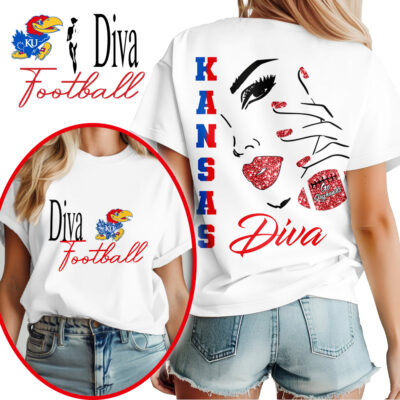 Kansas Jayhawks | Premium NCAA Diva Football 3D Shirt