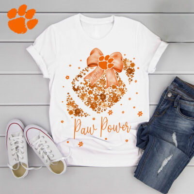 Clemson Tigers | Premium NCAA Flower Heart Bow Shirt