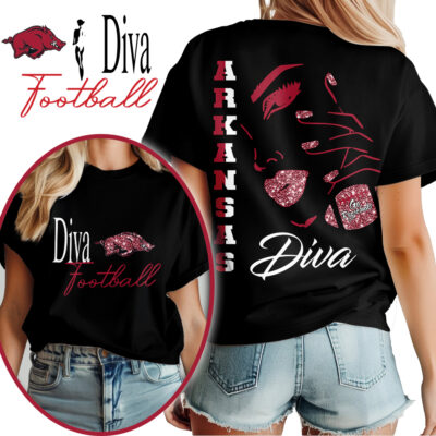 Arkansas Razorbacks | Premium NCAA Diva Football 3D Shirt