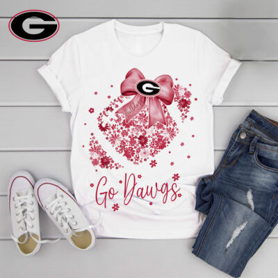 Georgia Bulldogs | Premium NCAA Flower Heart Bow Shirt