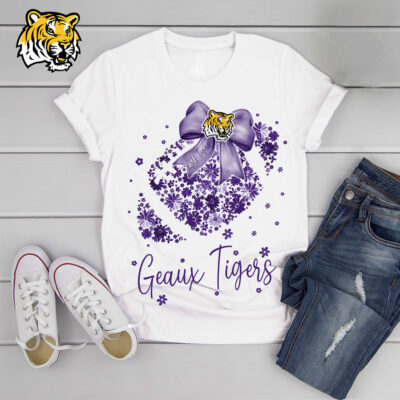 LSU Tigers | Premium NCAA Flower Heart Bow Shirt