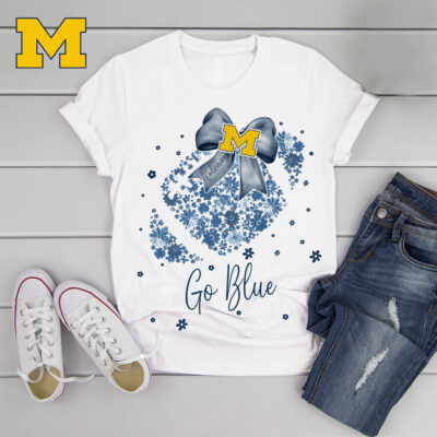 Michigan Wolverines | Premium NCAA Flower Heart Bow Shirt