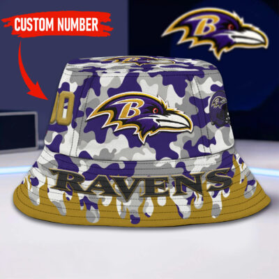 Baltimore Ravens | Premium NFL Flaming Bucket Hat - M