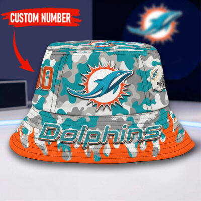 Miami Dolphins | Premium NFL Flaming Bucket Hat - L