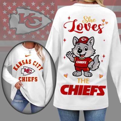 Kansas City Chiefs | Premium NFL Cute Mascot Long Sleeve Shirts for Women