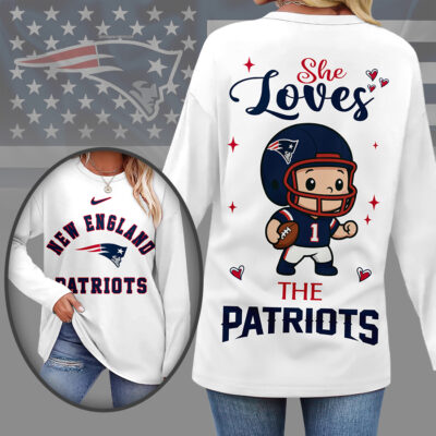 New England Patriots | Premium NFL Cute Mascot Long Sleeve Shirts for Women
