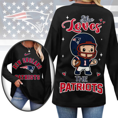 New England Patriots | Premium NFL Cute Mascot Long Sleeve Shirts for Women