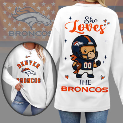Denver Broncos | Premium NFL Cute Mascot Long Sleeve Shirts for Women