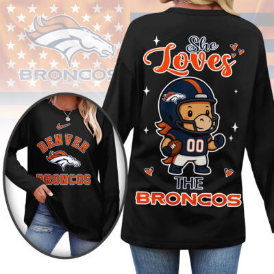 Denver Broncos | Premium NFL Cute Mascot Long Sleeve Shirts for Women