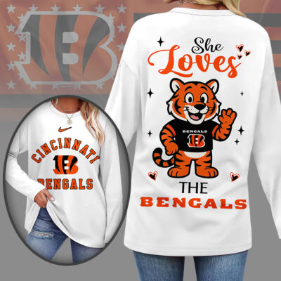 Cincinnati Bengals | Premium NFL Cute Mascot Long Sleeve Shirts for Women