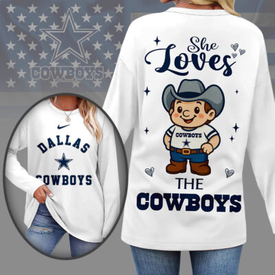Dallas Cowboys | Premium NFL Cute Mascot Long Sleeve Shirts for Women