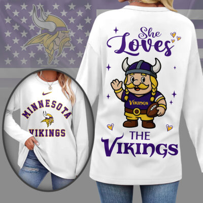 Minnesota Vikings | Premium NFL Cute Mascot Long Sleeve Shirts for Women