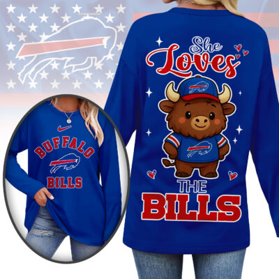 Buffalo Bills | Premium NFL Cute Mascot Long Sleeve Shirts for Women