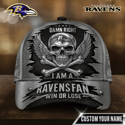 Baltimore Ravens | Premium NFL Skull Wings Fan Pride Cap - Cap