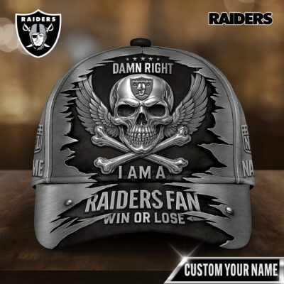 Las Vegas Raiders | Premium NFL Skull Wings Fan Pride Cap - Cap