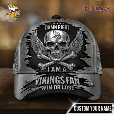 Minnesota Vikings | Premium NFL Skull Wings Fan Pride Cap - Cap