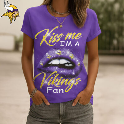 Minnesota Vikings | Premium NFL Kiss Me Women Shirt - 2XL