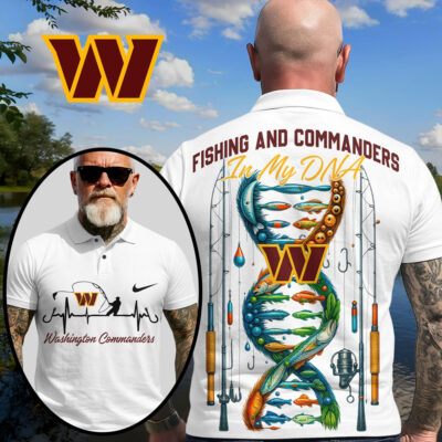 Washington Commanders | Premium NFL Fishing In My DNA Polo Shirt