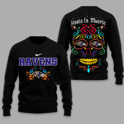 Baltimore Ravens | Premium NFL Day of the Dead 3D Shirt