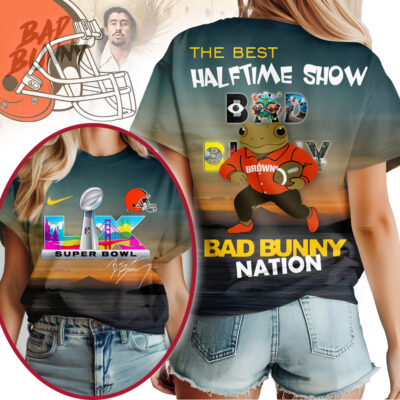 Cleveland Browns | Premium NFL Bad Bunny Halftime Nation Woman Shirt - 4XL