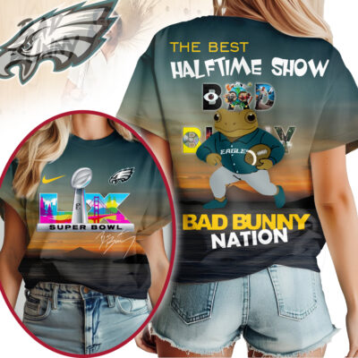 Philadelphia Eagles | Premium NFL Bad Bunny Halftime Nation Woman Shirt - 2XL