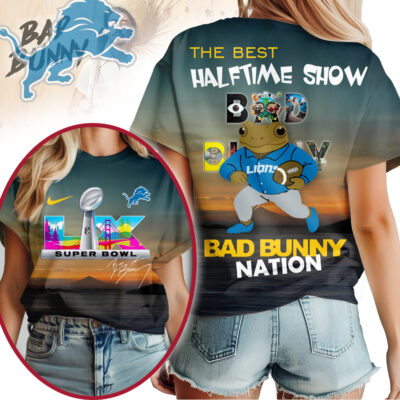 Detroit Lions | Premium NFL Bad Bunny Halftime Nation Woman Shirt - 2XL