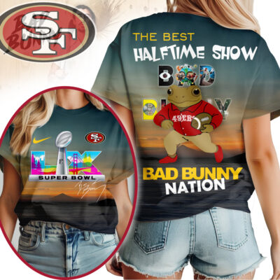 San Francisco 49ers | Premium NFL Bad Bunny Halftime Nation Woman Shirt - 3XL