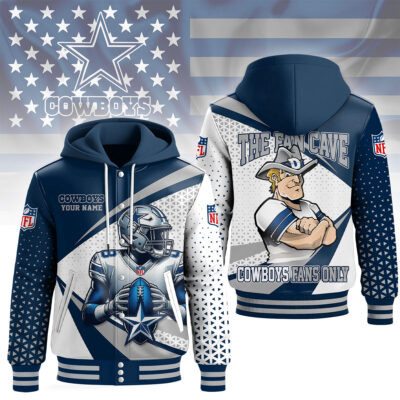 Dallas Cowboys | Premium NFL Fan Cave Hooded Baseball Jacket - XL