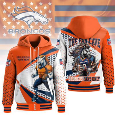 Denver Broncos | Premium NFL Fan Cave Hooded Baseball Jacket - M