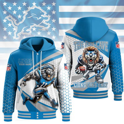 Detroit Lions | Premium NFL Fan Cave Hooded Baseball Jacket