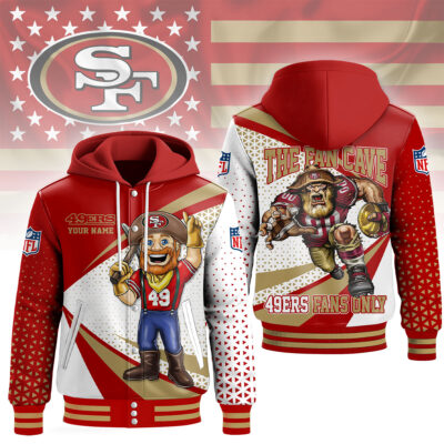 San Francisco 49ers | Premium NFL Fan Cave Hooded Baseball Jacket - 4XL