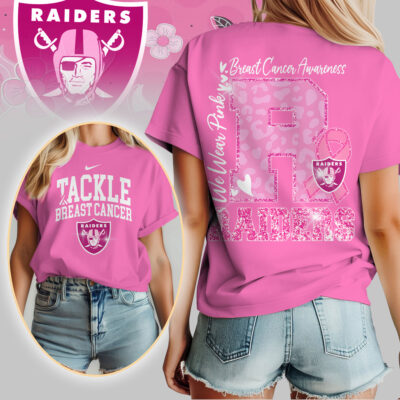 Las Vegas Raiders | We Wear Pink Support T-Shirt