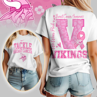 Minnesota Vikings | We Wear Pink Support T-Shirt